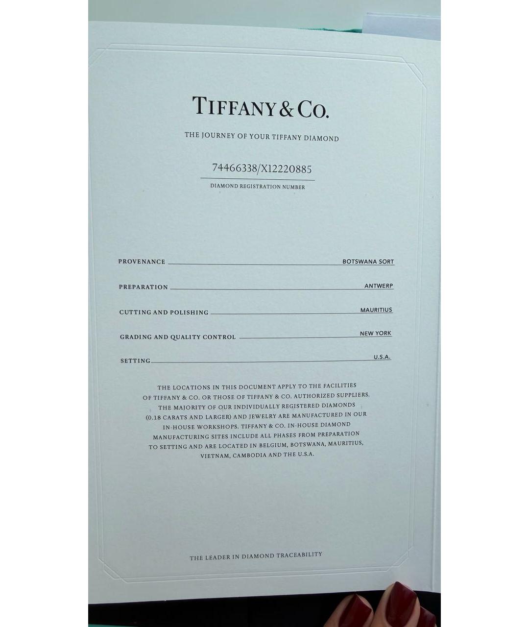 TIFFANY&CO Серебряное платиновое кольцо, фото 3