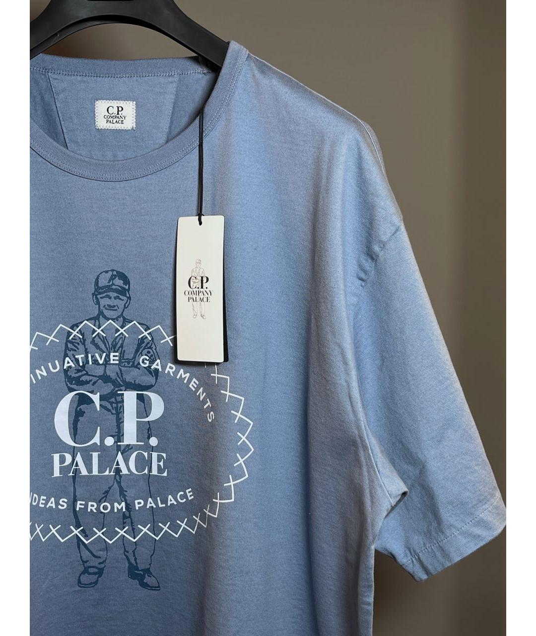 CP COMPANY Голубая хлопковая футболка, фото 4