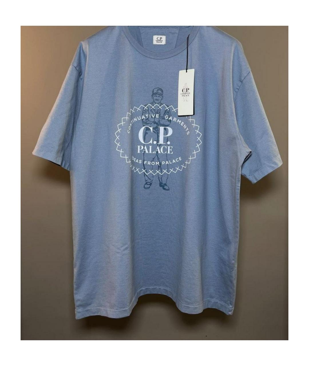 CP COMPANY Голубая хлопковая футболка, фото 8
