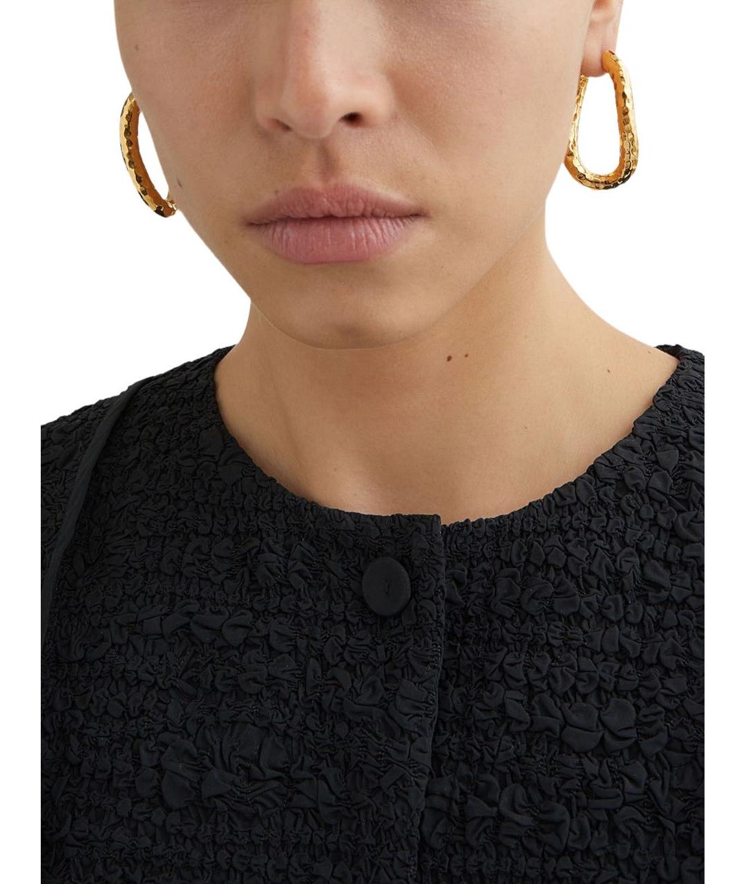 JIL SANDER Золотые латунные серьги, фото 4