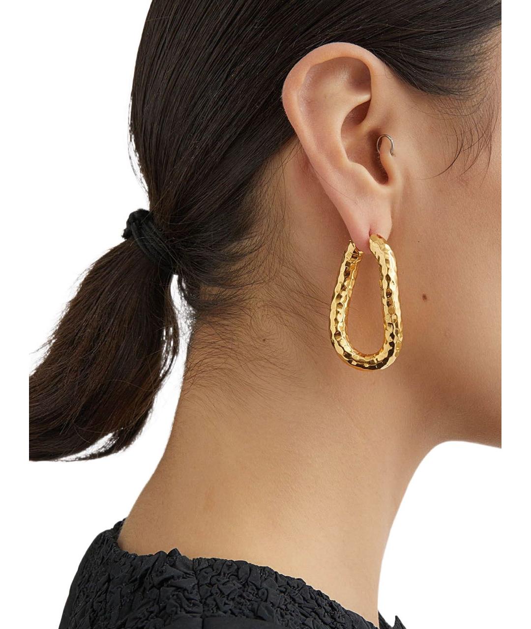 JIL SANDER Золотые латунные серьги, фото 3