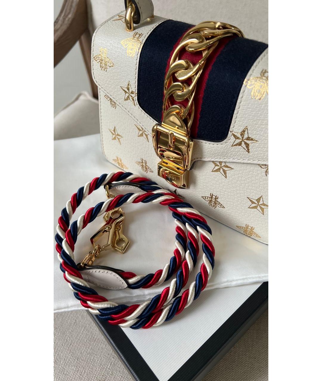 GUCCI Бежевая кожаная сумка с короткими ручками, фото 4