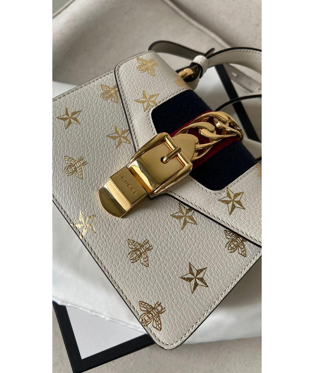 GUCCI Бежевая кожаная сумка с короткими ручками, фото 8