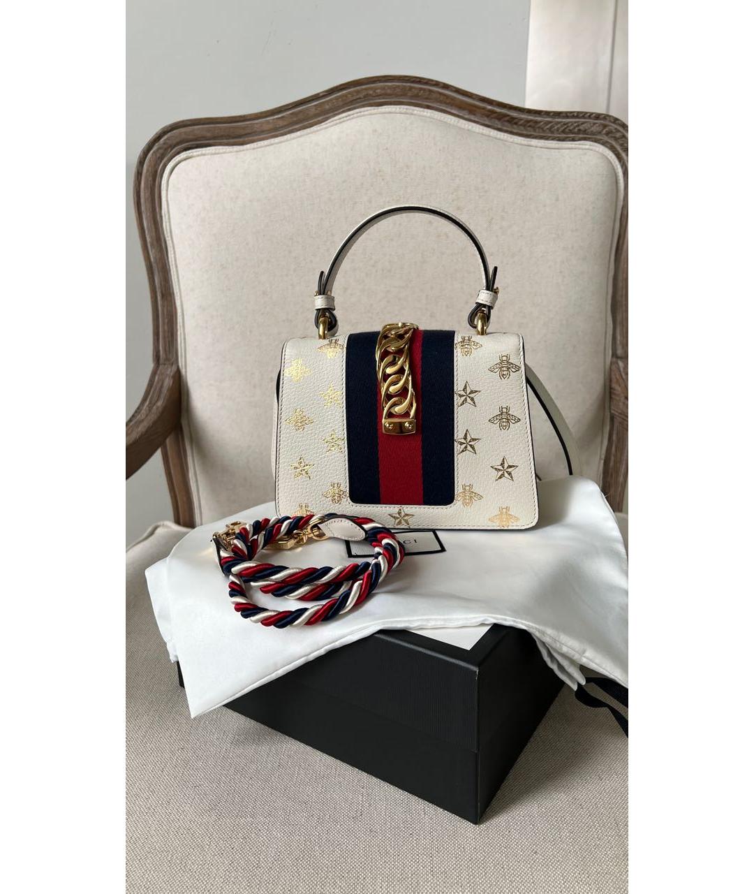 GUCCI Бежевая кожаная сумка с короткими ручками, фото 3