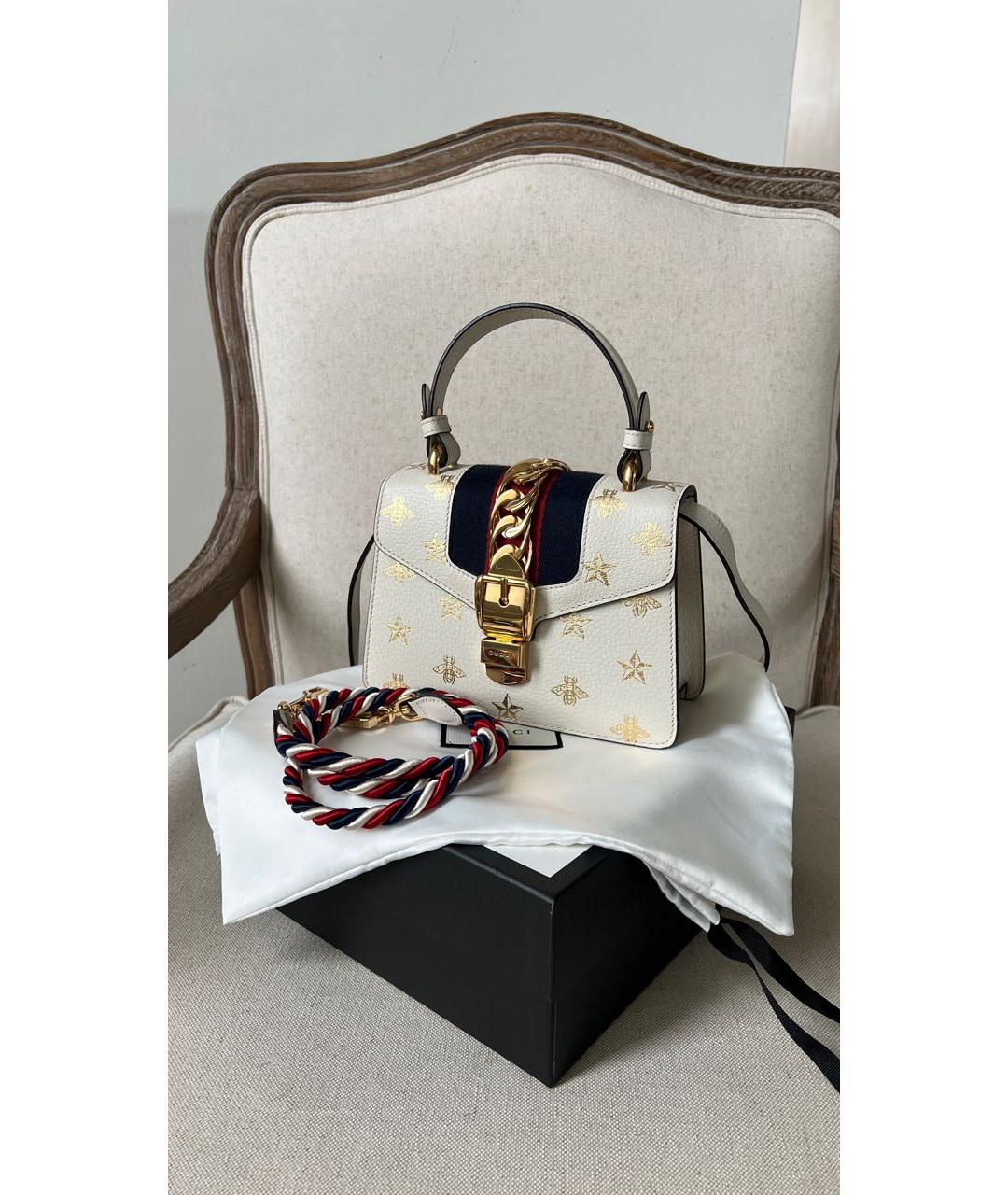 GUCCI Бежевая кожаная сумка с короткими ручками, фото 2