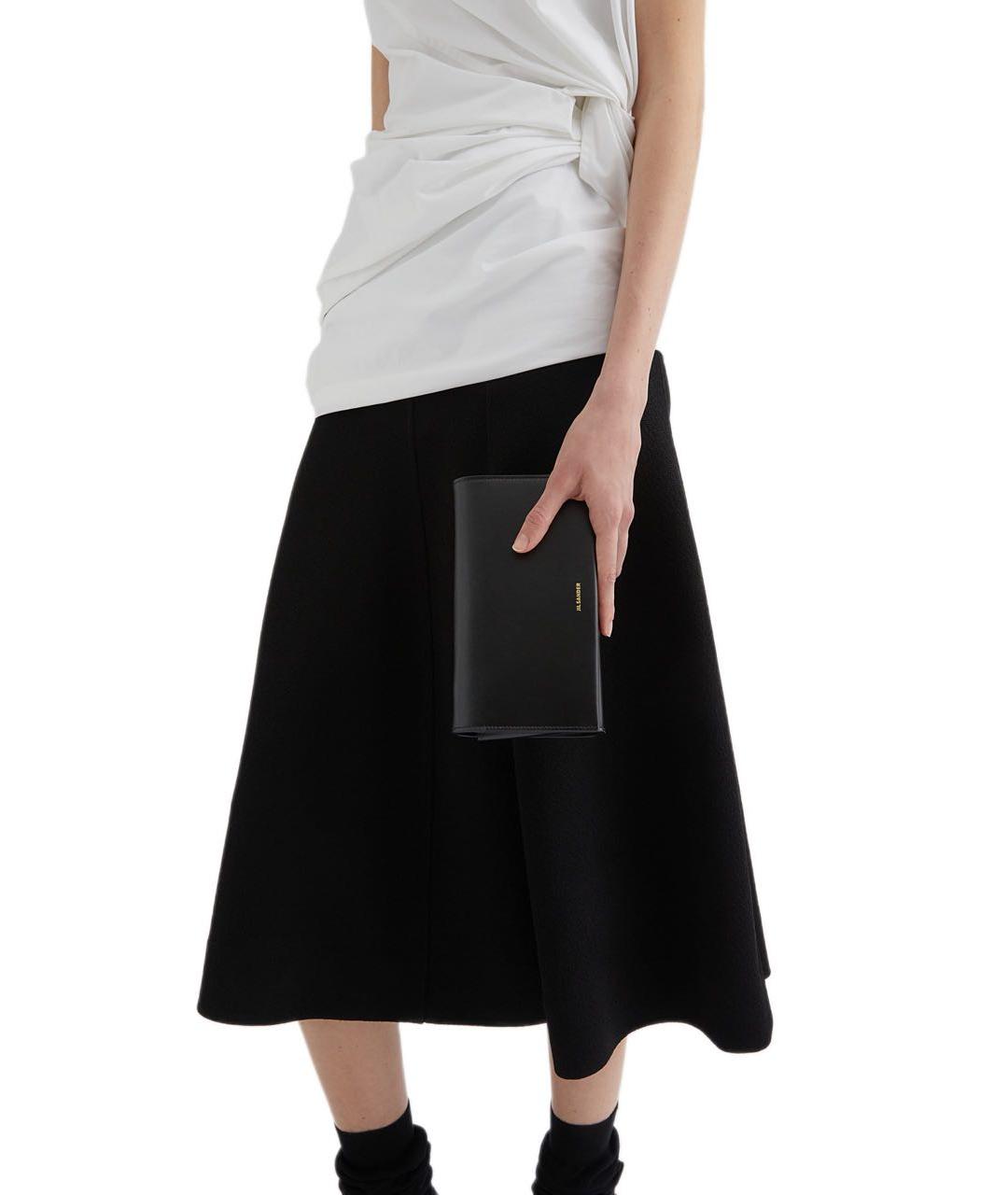 JIL SANDER Черная кожаная сумка через плечо, фото 5