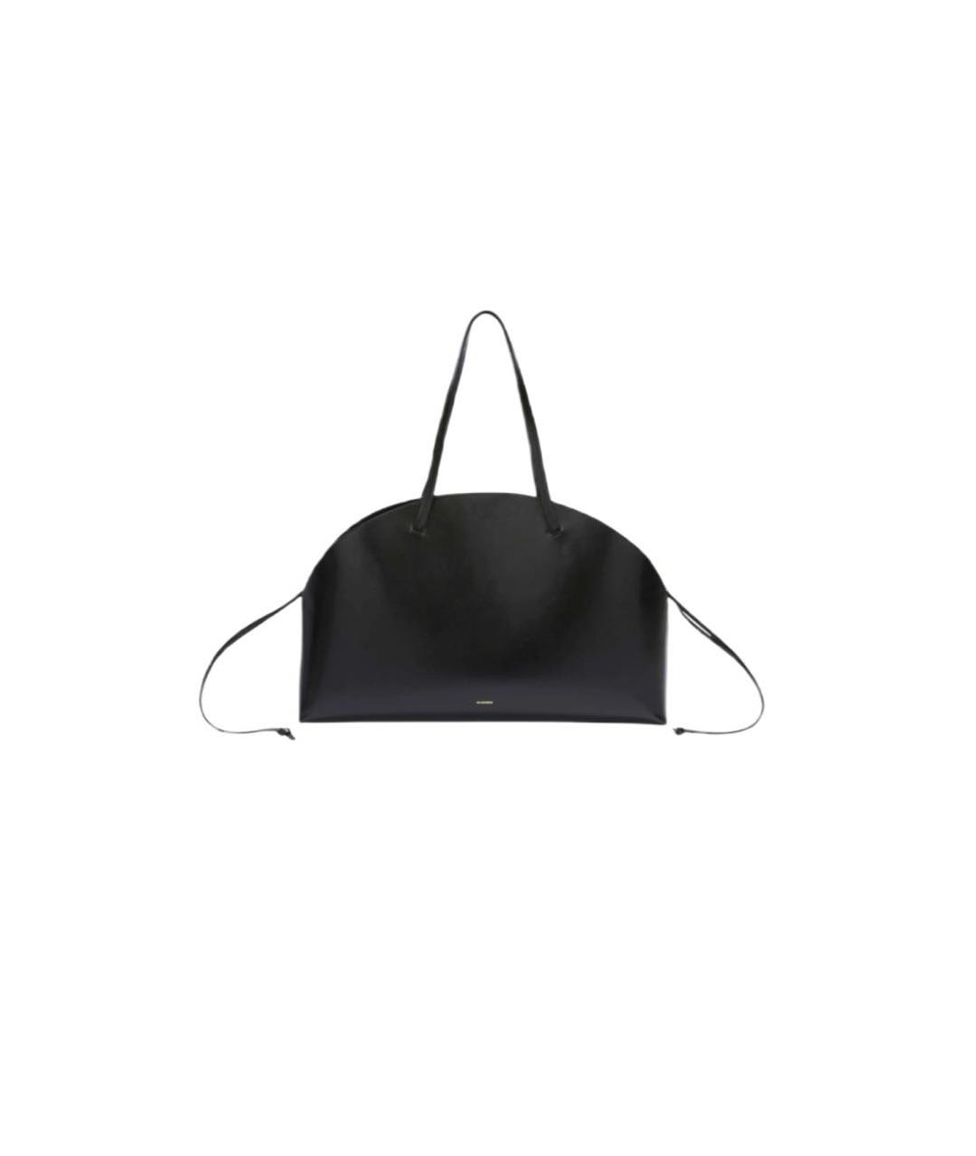 JIL SANDER Черная кожаная сумка с короткими ручками, фото 1