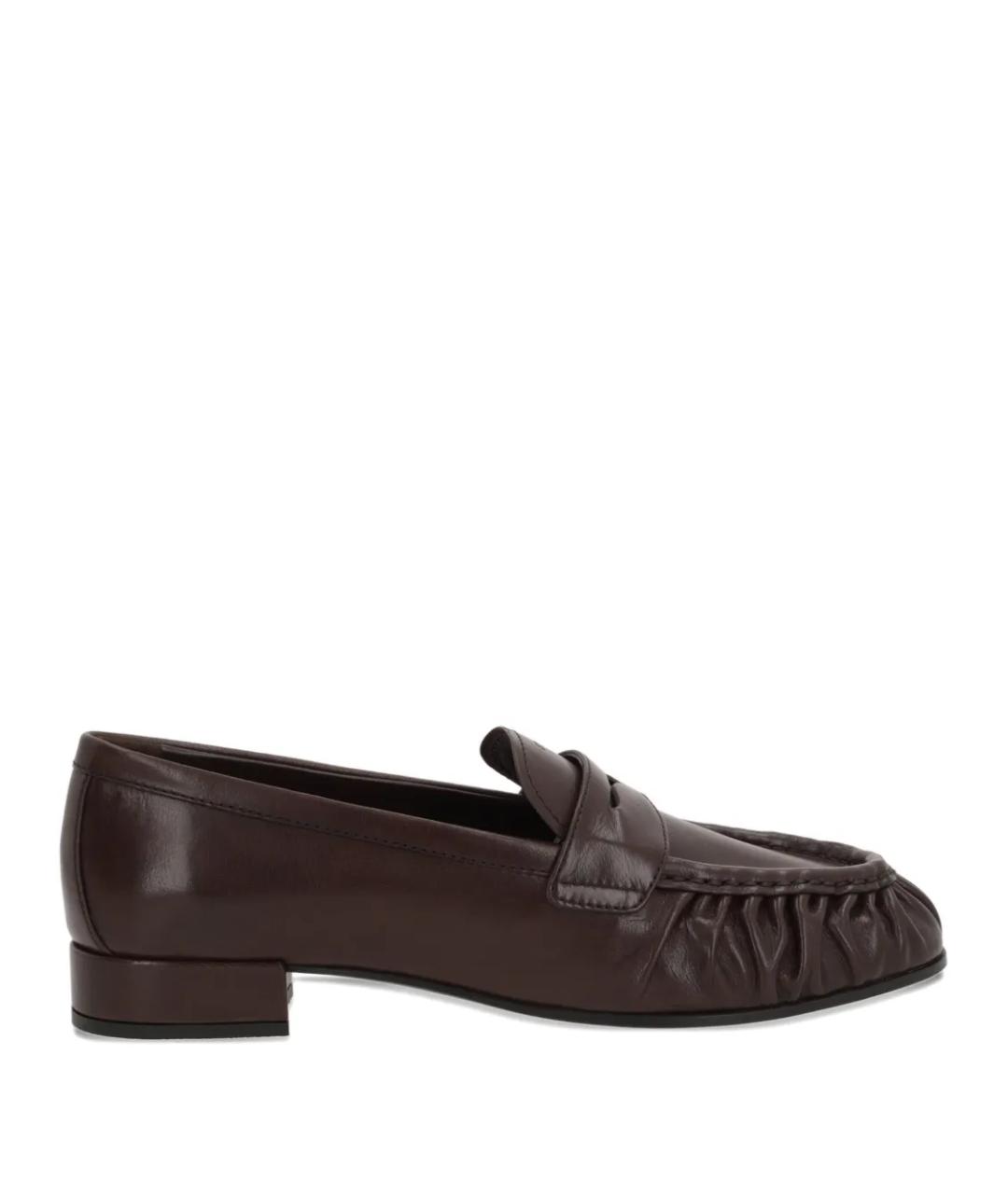 PRADA Коричневые кожаные лоферы, фото 1