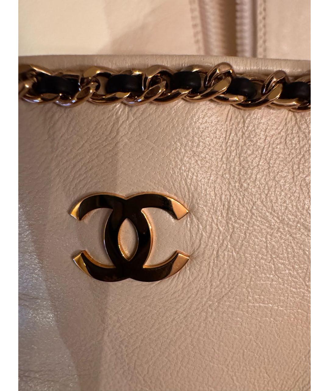 CHANEL Бежевые кожаные ботильоны, фото 7
