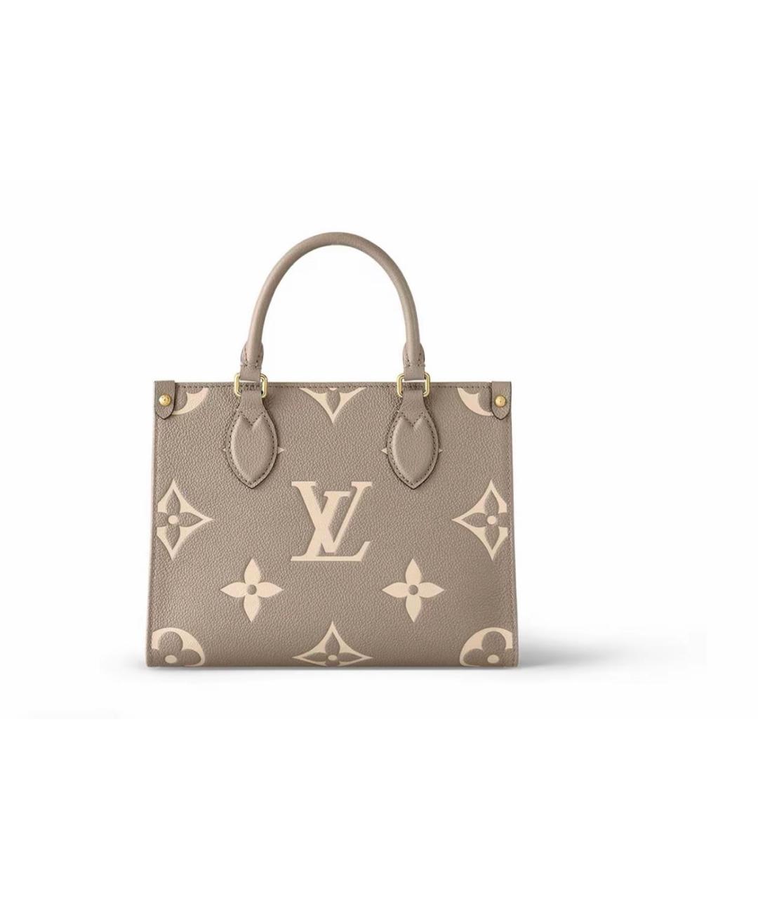 LOUIS VUITTON Бежевая кожаная сумка тоут, фото 6