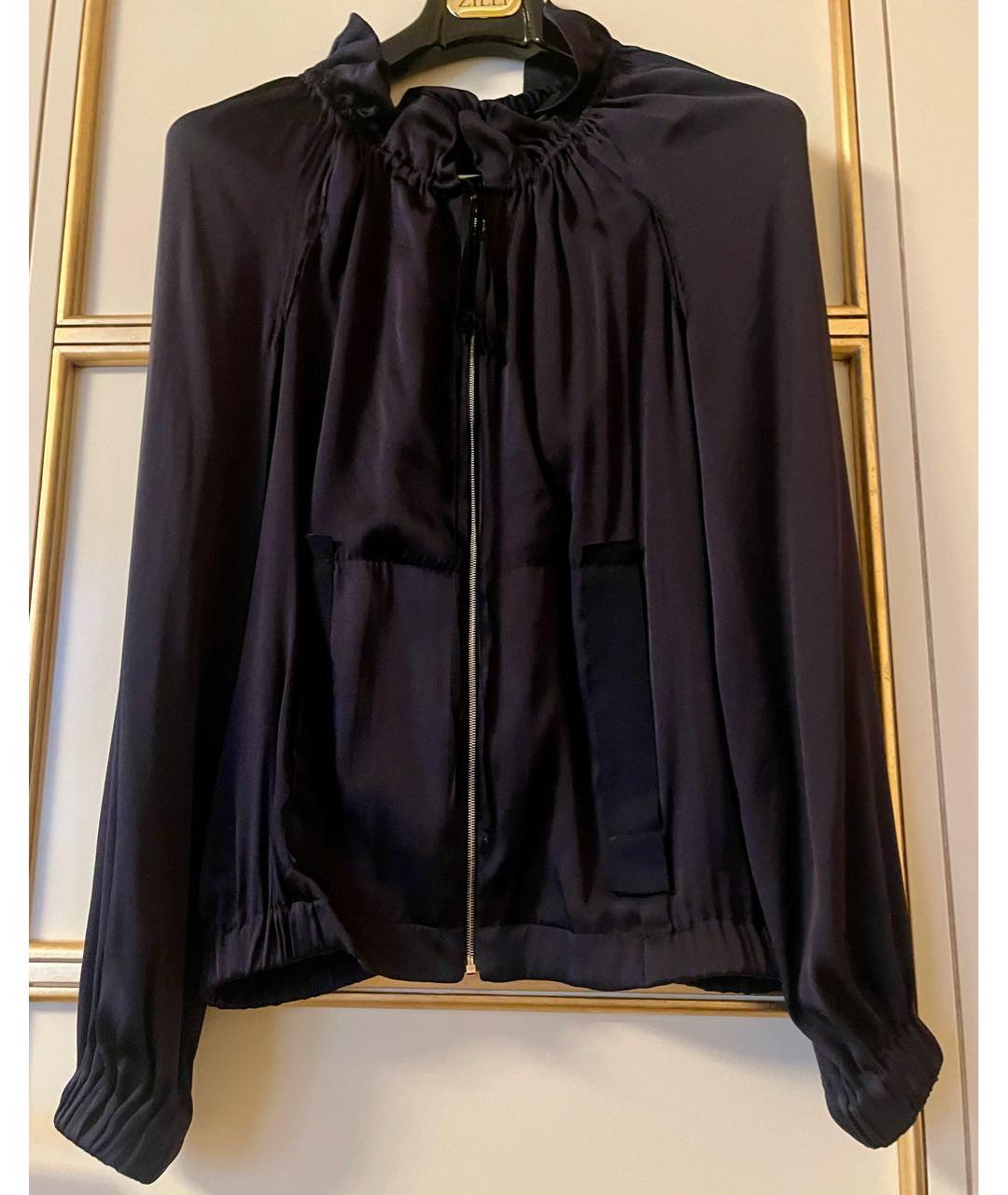 LANVIN Темно-синяя шелковая блузы, фото 5