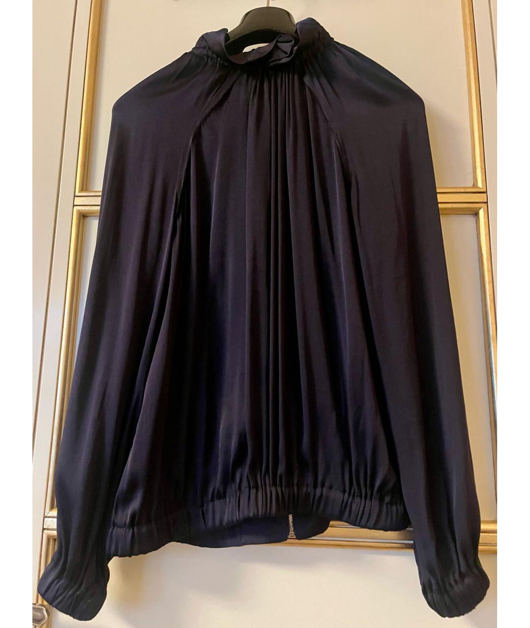LANVIN Темно-синяя шелковая блузы, фото 2