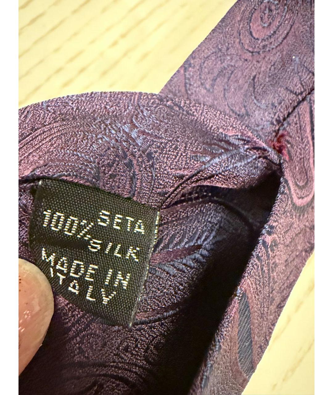 KITON Фиолетовый шелковый галстук, фото 3