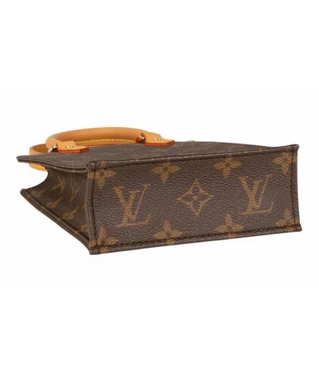 LOUIS VUITTON Коричневая кожаная сумка тоут, фото 4