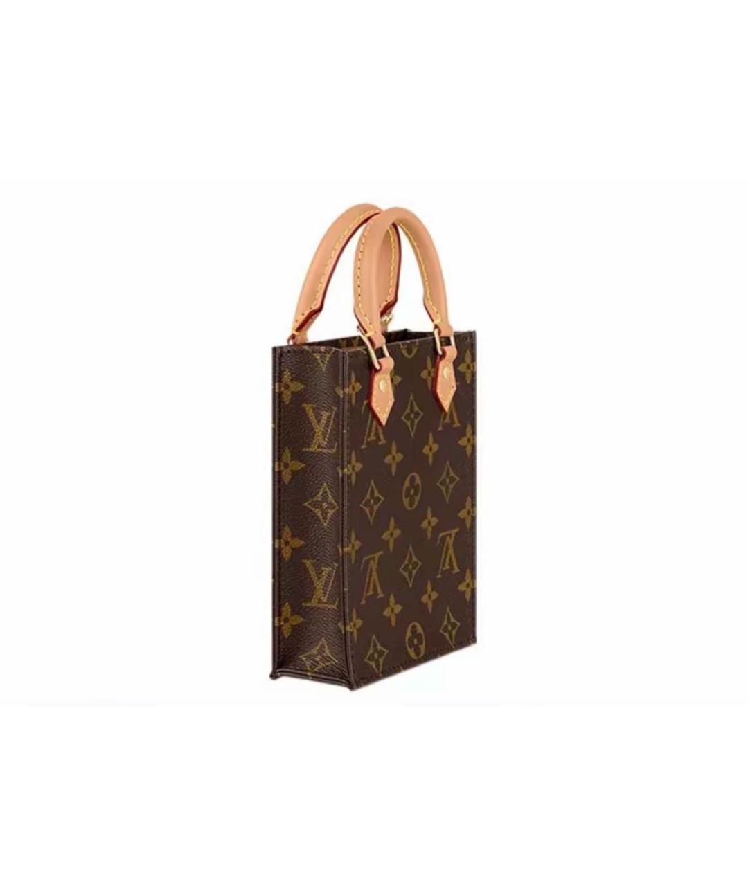 LOUIS VUITTON Коричневая кожаная сумка тоут, фото 2