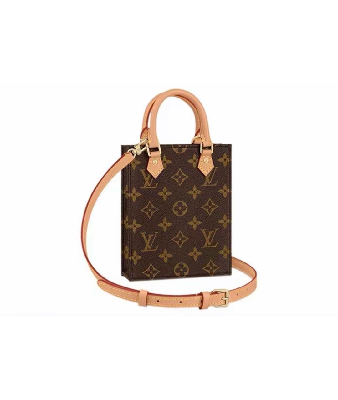 LOUIS VUITTON Коричневая кожаная сумка тоут, фото 6
