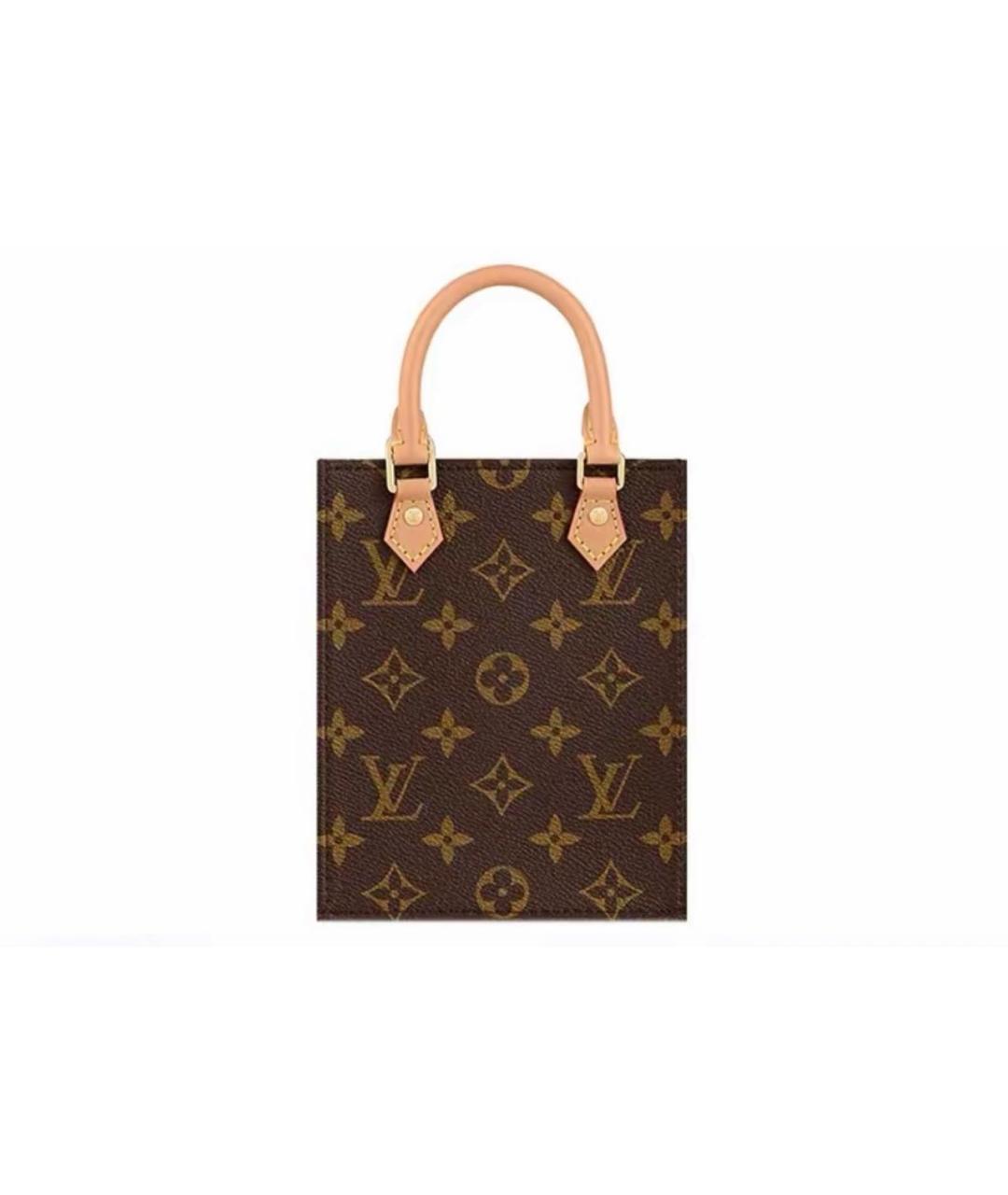 LOUIS VUITTON Коричневая кожаная сумка тоут, фото 3