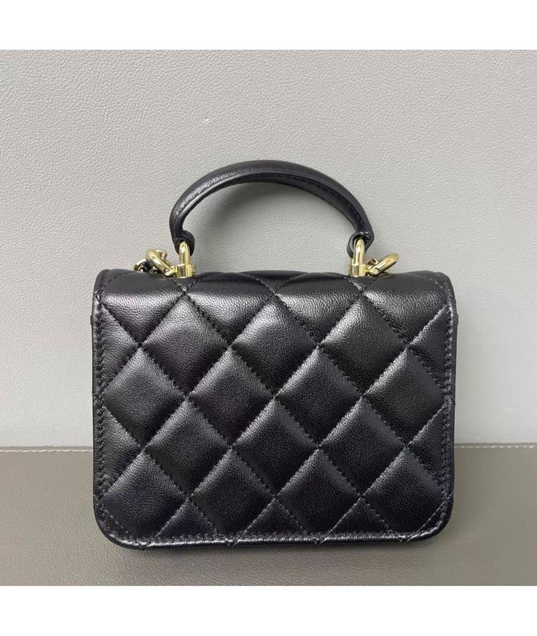 CHANEL Черная кожаная сумка через плечо, фото 2