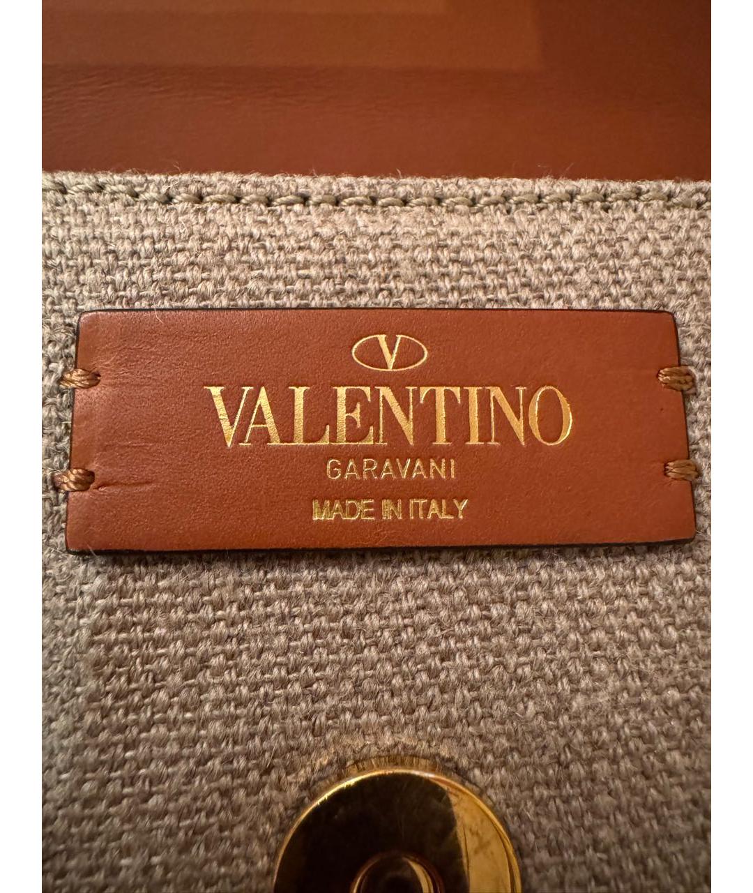VALENTINO Коричневая кожаная сумка через плечо, фото 5