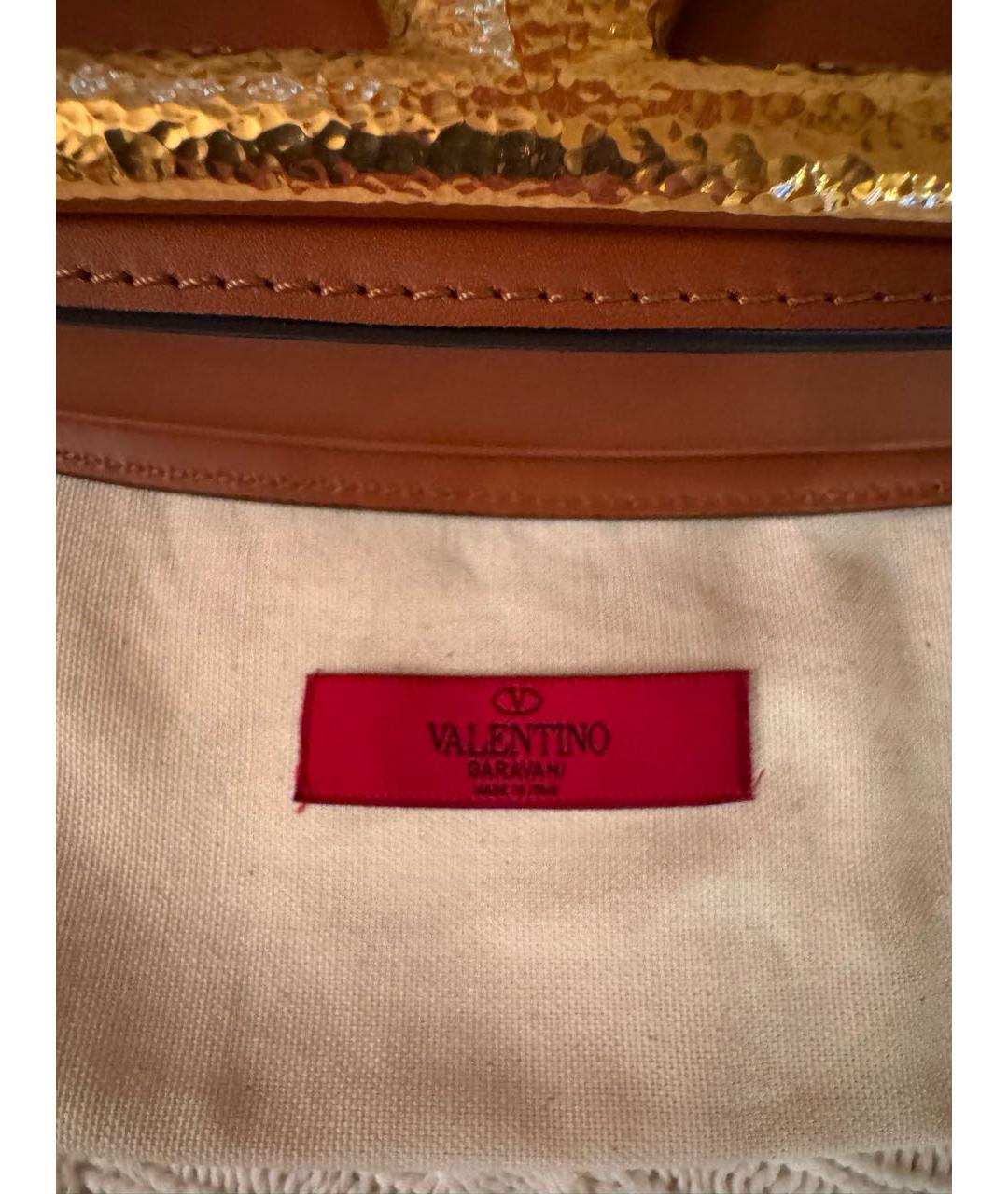 VALENTINO Коричневая кожаная сумка через плечо, фото 8