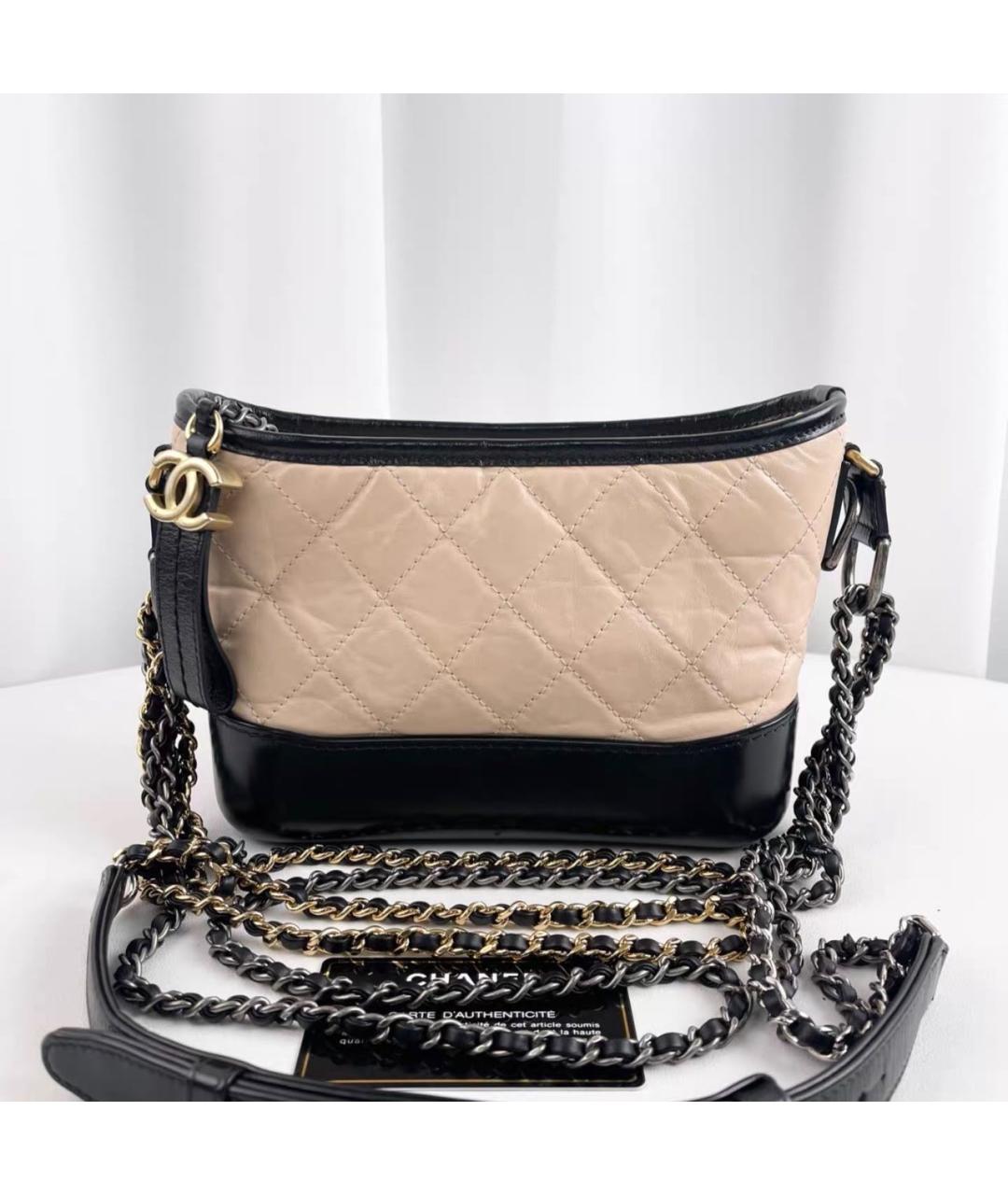 CHANEL Бежевая кожаная сумка через плечо, фото 9