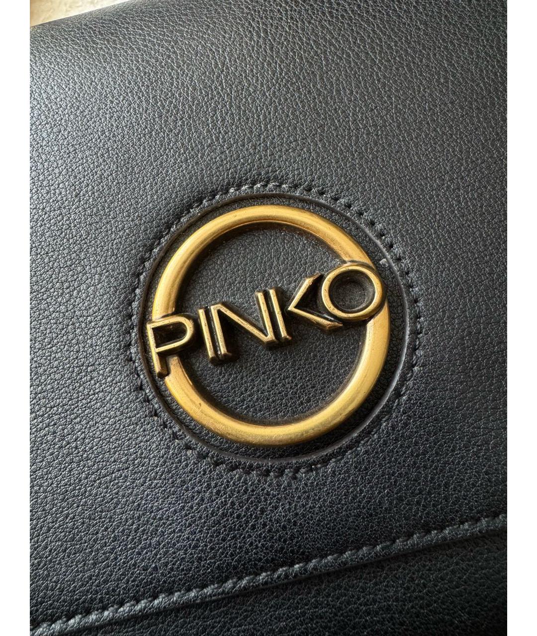 PINKO Черная кожаная сумка через плечо, фото 4