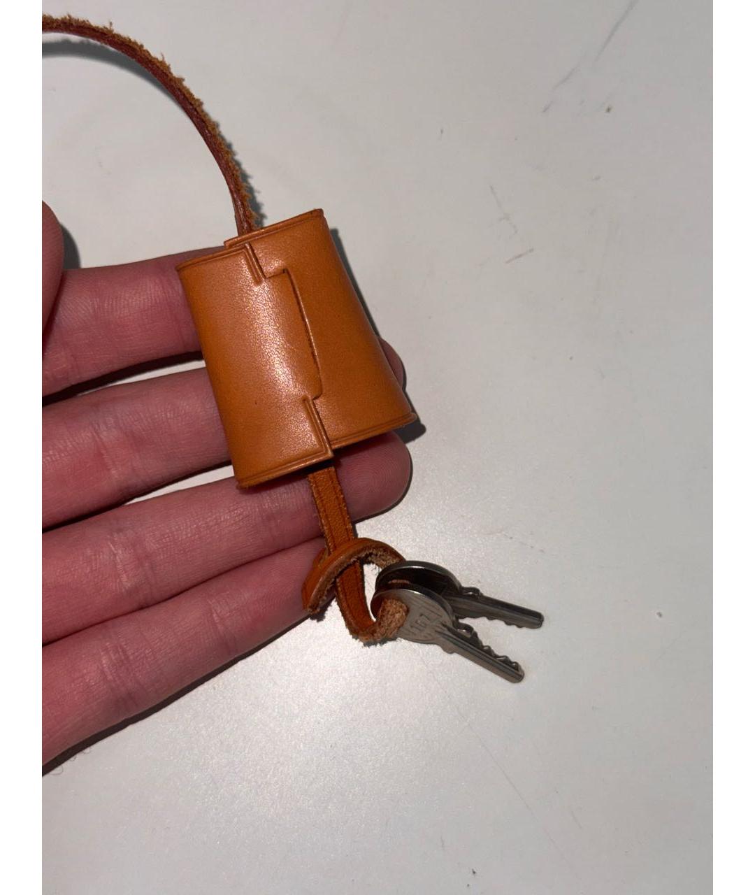 HERMES Коричневый брелок, фото 4