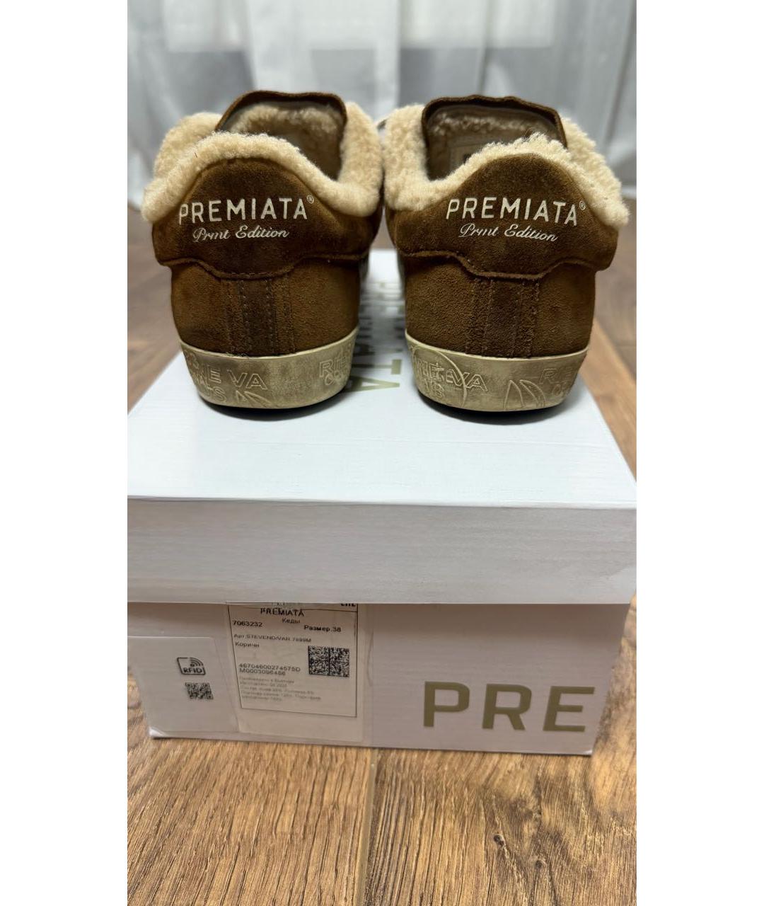 PREMIATA Коричневые замшевые кеды, фото 4