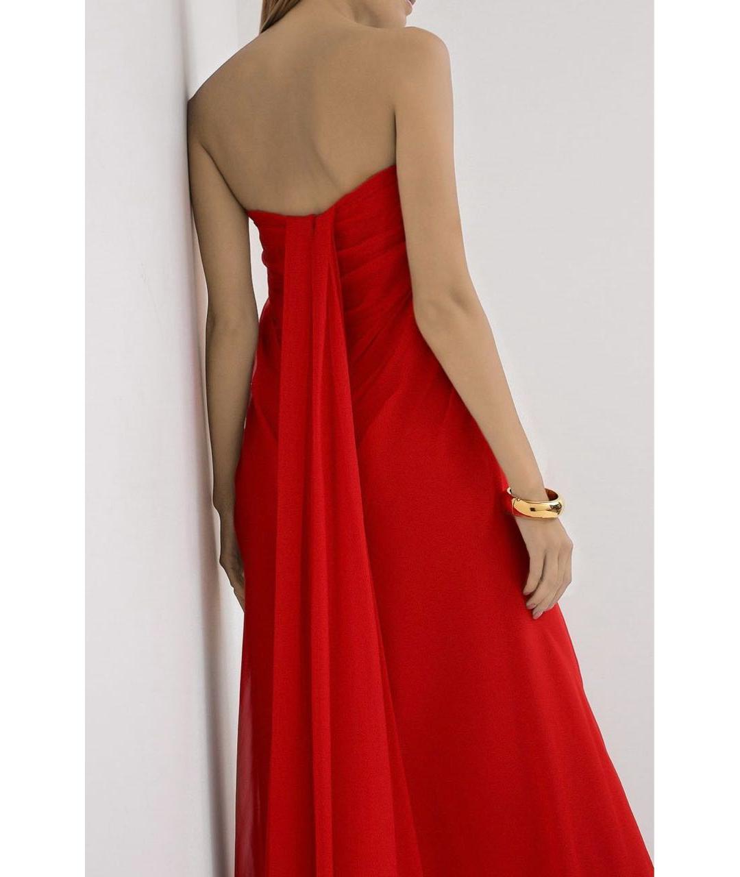 ALEXANDER MCQUEEN Красное шелковое вечернее платье, фото 2