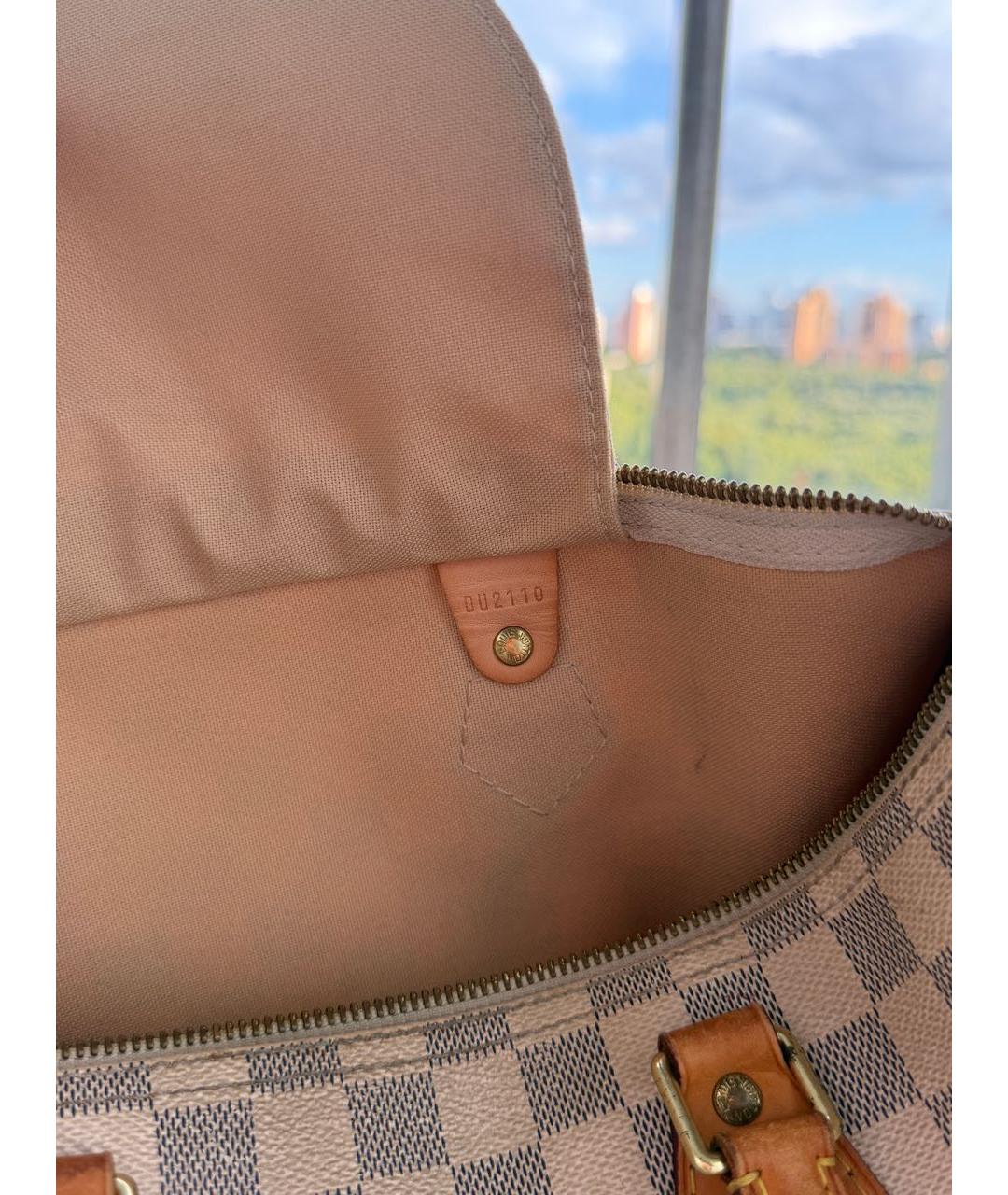 LOUIS VUITTON Бежевая кожаная сумка с короткими ручками, фото 4
