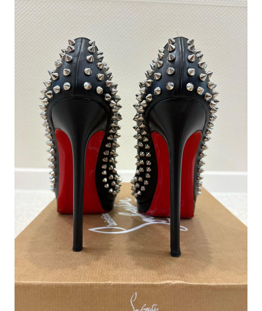 CHRISTIAN LOUBOUTIN Черные кожаные туфли, фото 4