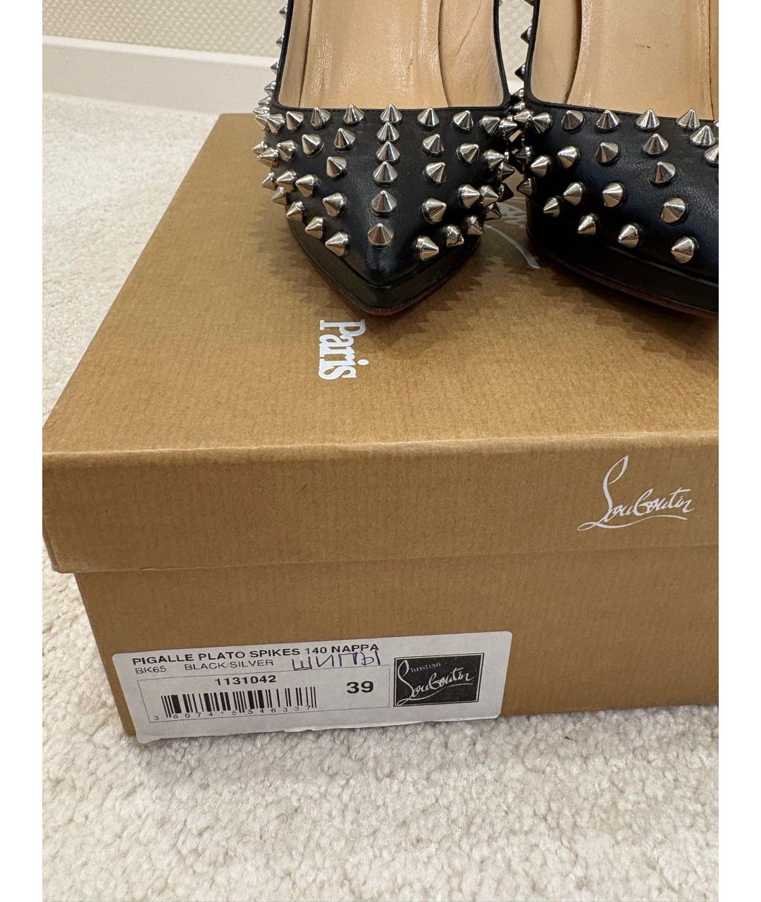 CHRISTIAN LOUBOUTIN Черные кожаные туфли, фото 6