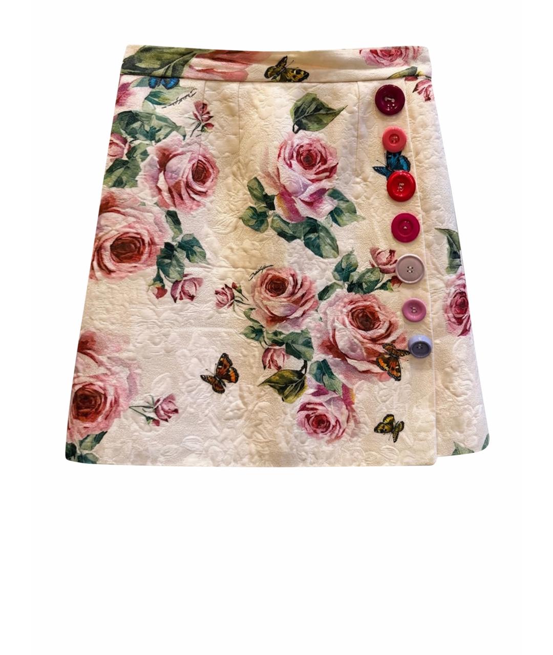 DOLCE&GABBANA Розовая хлопковая юбка мини, фото 6
