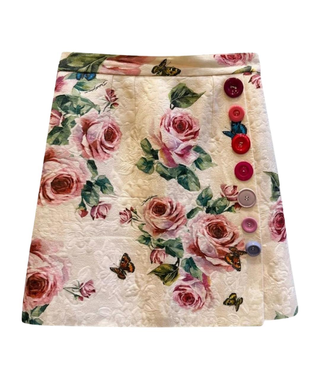 DOLCE&GABBANA Розовая хлопковая юбка мини, фото 1
