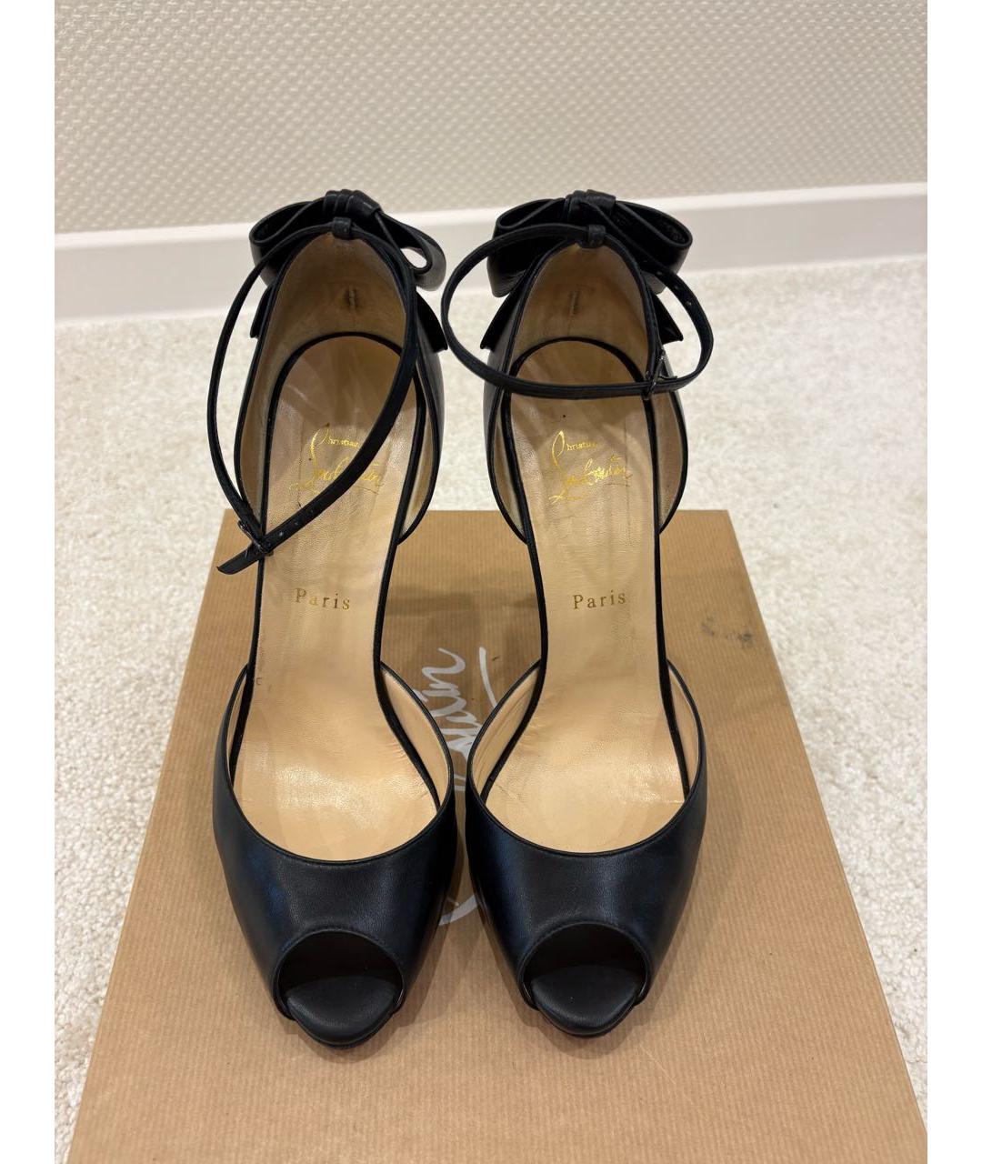 CHRISTIAN LOUBOUTIN Черные кожаные туфли, фото 2