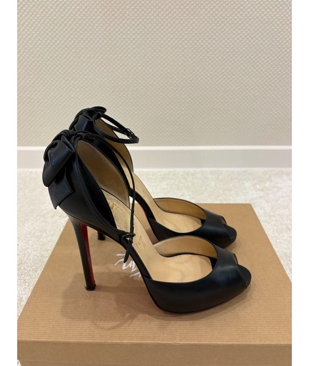 CHRISTIAN LOUBOUTIN Черные кожаные туфли, фото 4