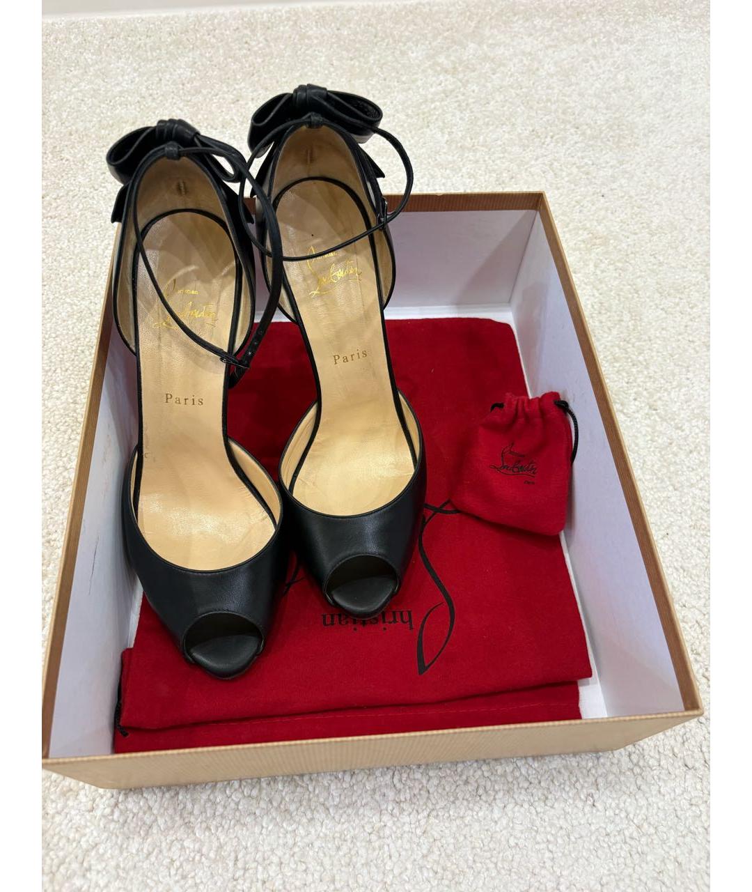 CHRISTIAN LOUBOUTIN Черные кожаные туфли, фото 6