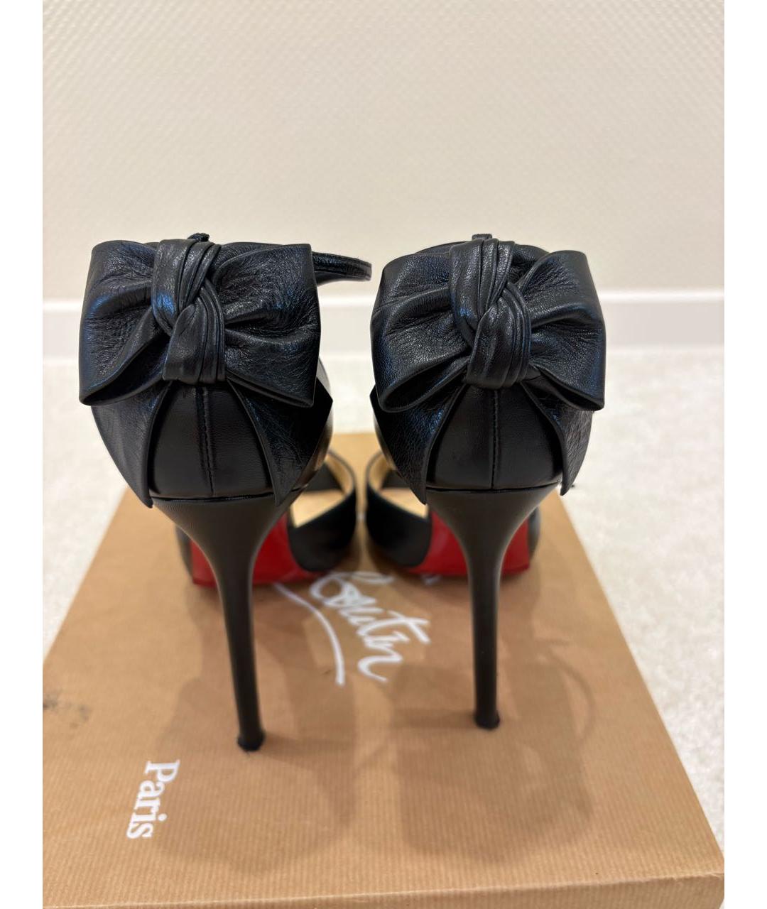 CHRISTIAN LOUBOUTIN Черные кожаные туфли, фото 3