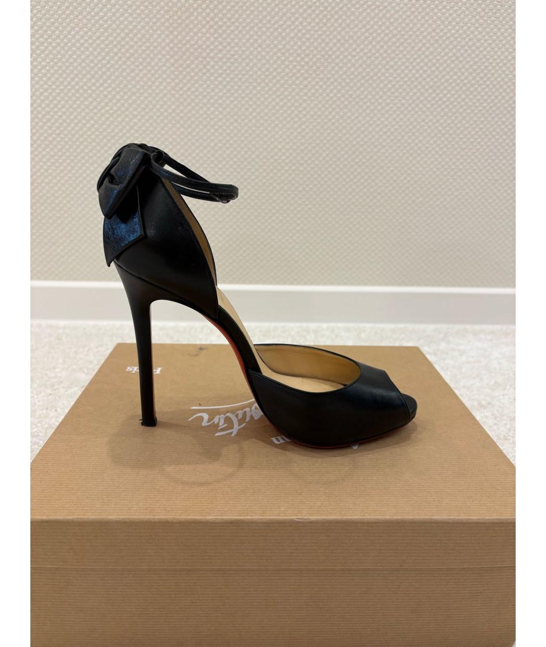 CHRISTIAN LOUBOUTIN Черные кожаные туфли, фото 7