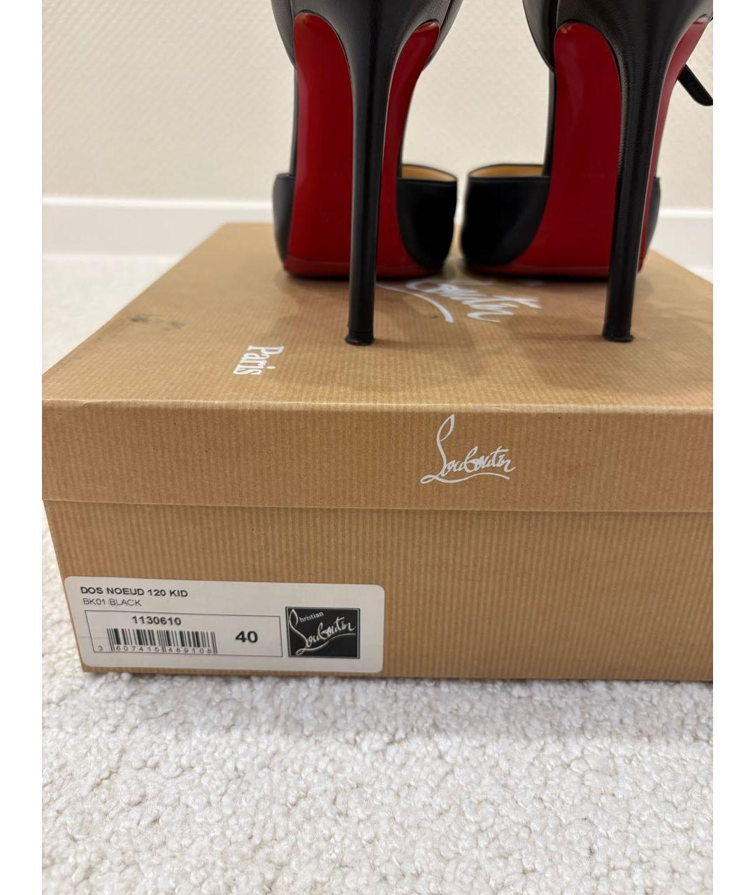CHRISTIAN LOUBOUTIN Черные кожаные туфли, фото 5