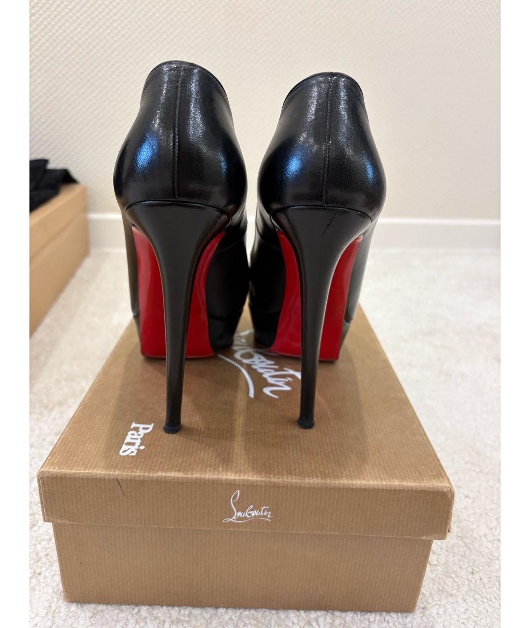 CHRISTIAN LOUBOUTIN Черные кожаные туфли, фото 4
