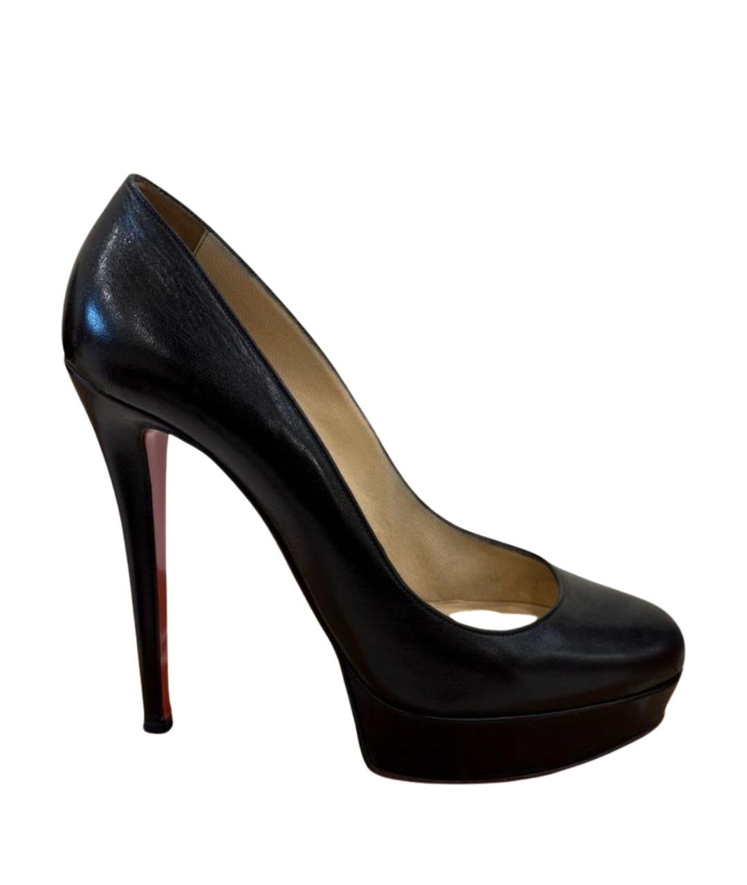 CHRISTIAN LOUBOUTIN Черные кожаные туфли, фото 1