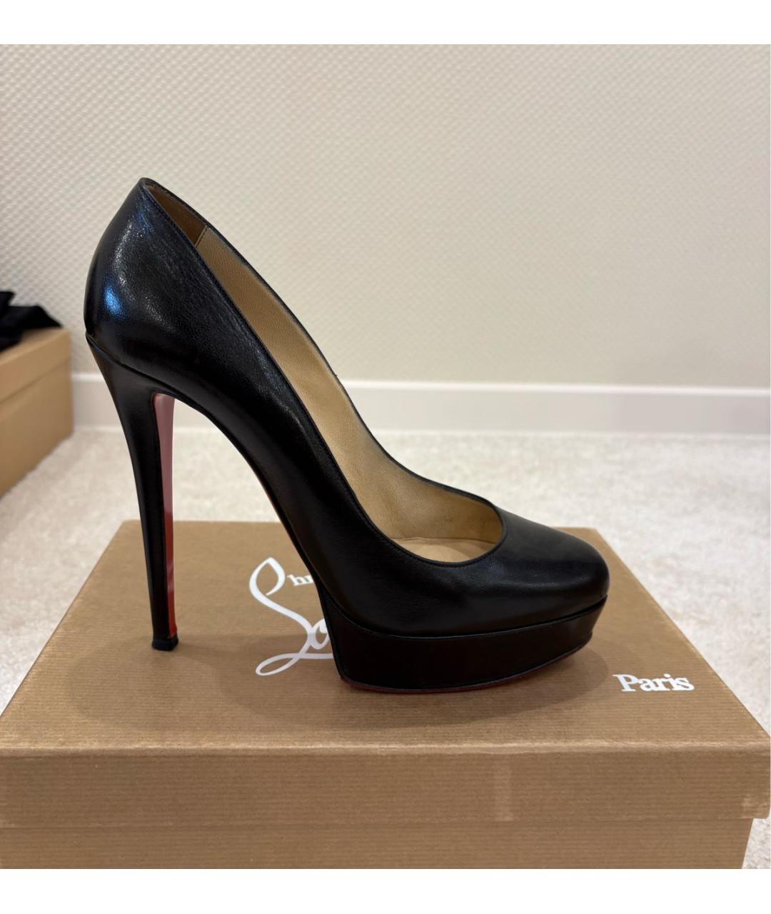 CHRISTIAN LOUBOUTIN Черные кожаные туфли, фото 5