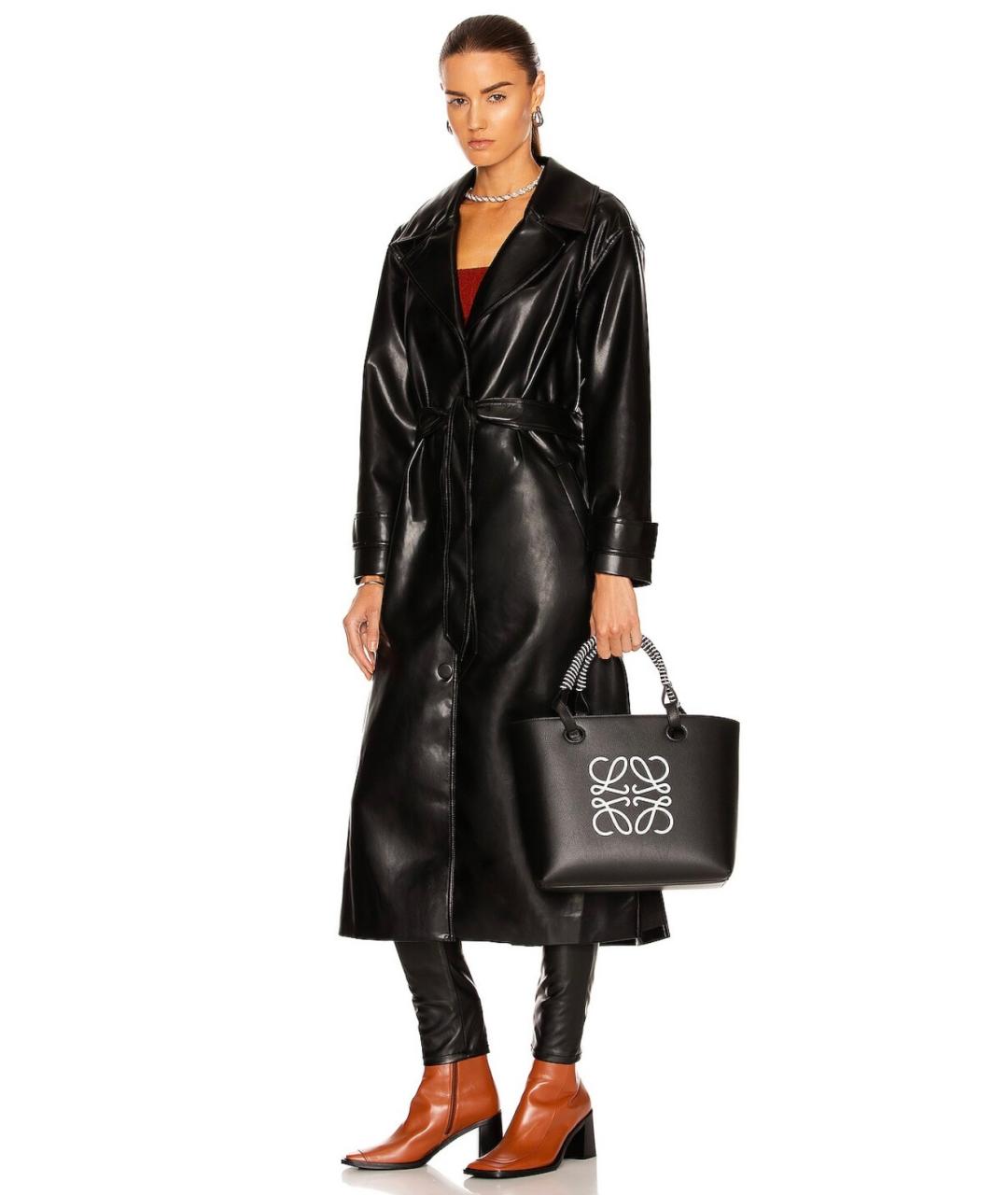 LOEWE Черная кожаная сумка тоут, фото 4
