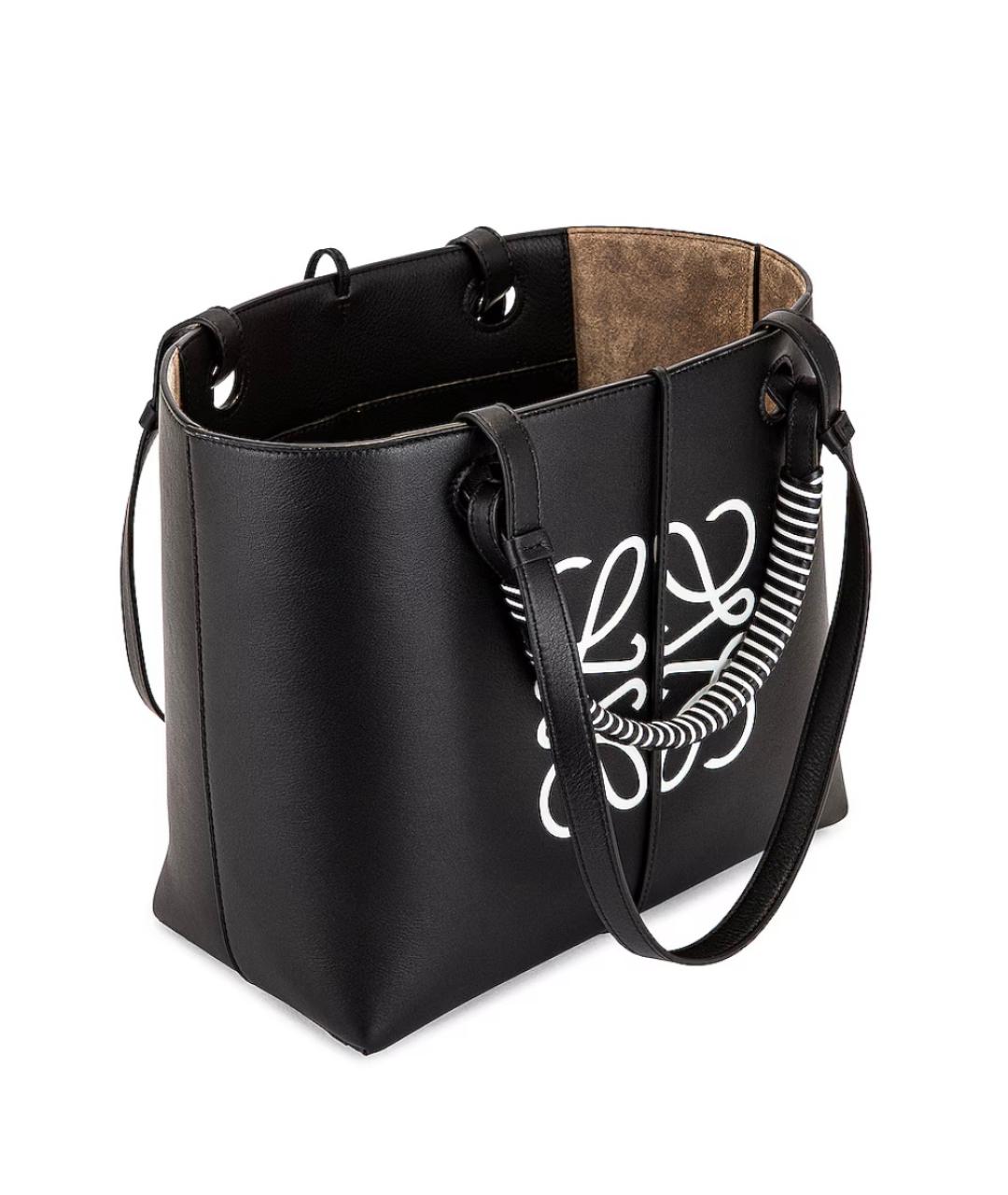 LOEWE Черная кожаная сумка тоут, фото 6