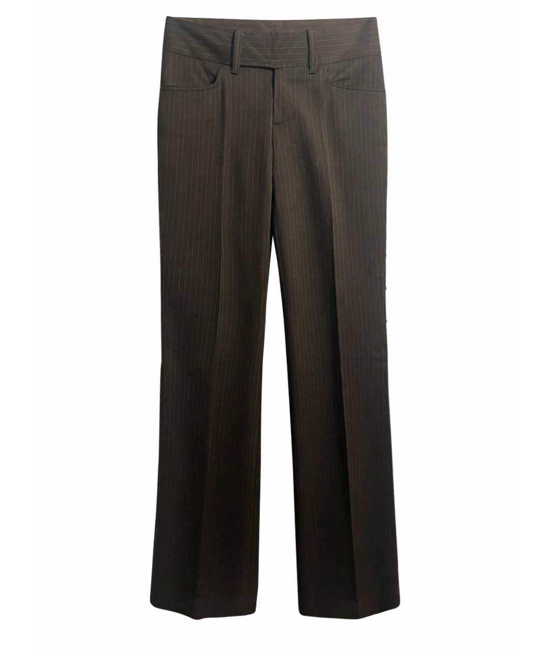 GUCCI Коричневые шерстяные брюки узкие, фото 1