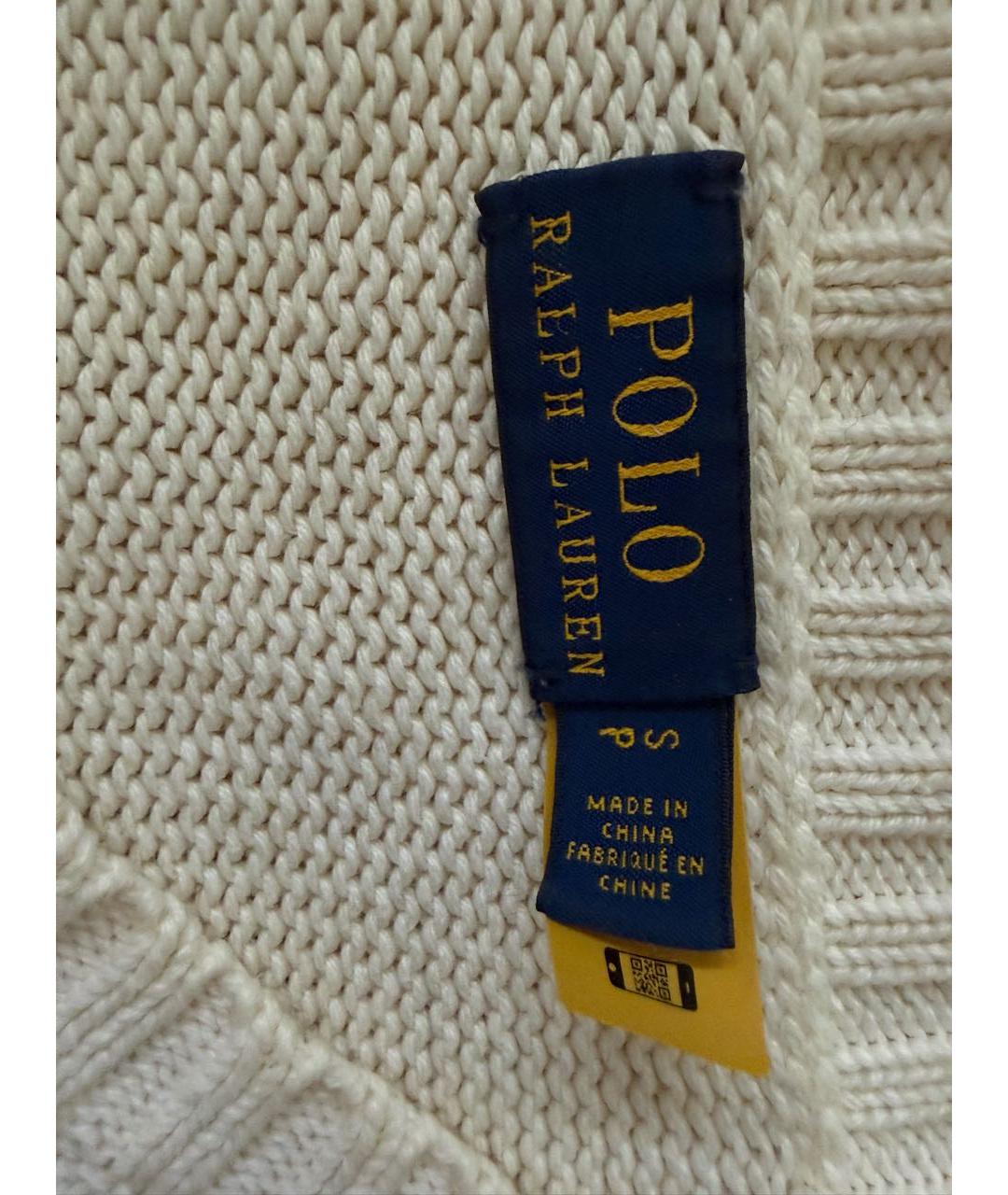 POLO RALPH LAUREN Белый хлопковый джемпер / свитер, фото 3