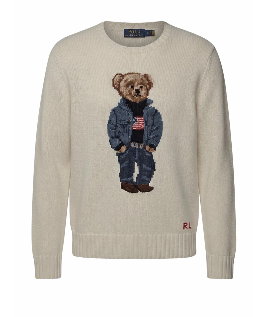 POLO RALPH LAUREN Бежевый шерстяной джемпер / свитер, фото 1