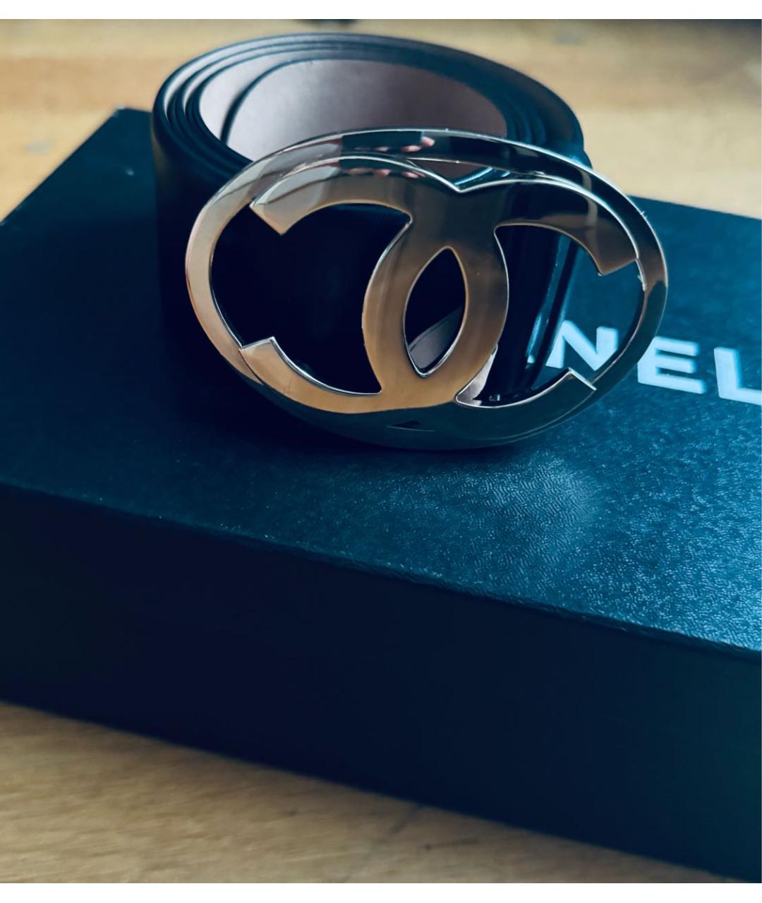 CHANEL Черный кожаный ремень, фото 5