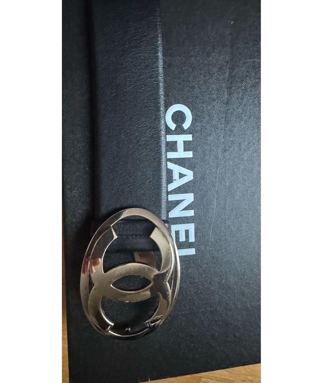 CHANEL Черный кожаный ремень, фото 2